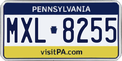 PA license plate MXL8255