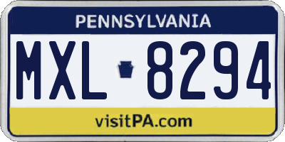 PA license plate MXL8294