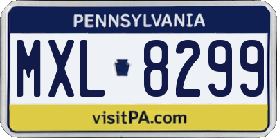 PA license plate MXL8299