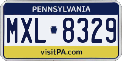 PA license plate MXL8329