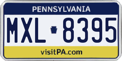 PA license plate MXL8395