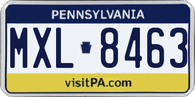 PA license plate MXL8463