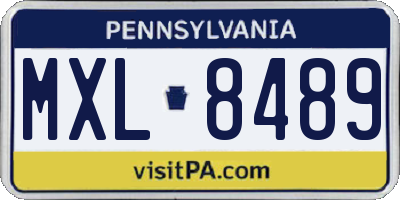 PA license plate MXL8489