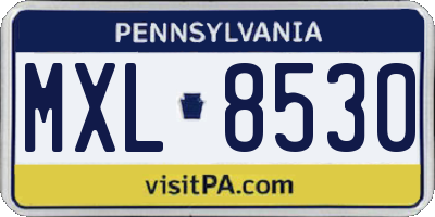 PA license plate MXL8530