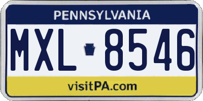 PA license plate MXL8546