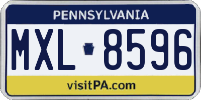 PA license plate MXL8596