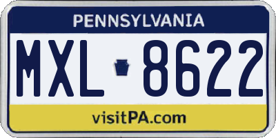 PA license plate MXL8622