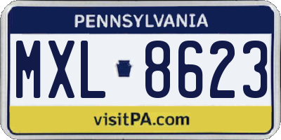 PA license plate MXL8623
