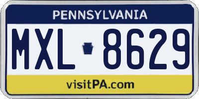 PA license plate MXL8629