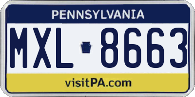 PA license plate MXL8663