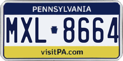 PA license plate MXL8664