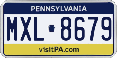 PA license plate MXL8679