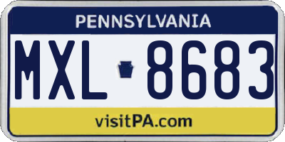 PA license plate MXL8683