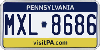 PA license plate MXL8686