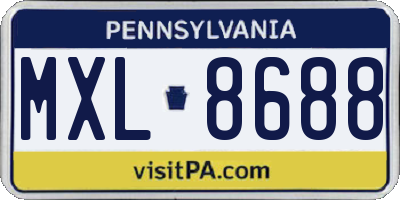 PA license plate MXL8688