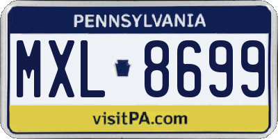 PA license plate MXL8699