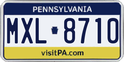 PA license plate MXL8710