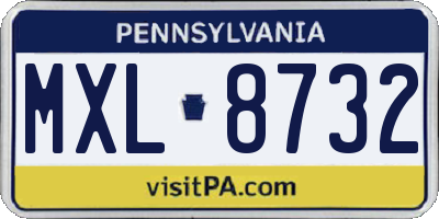 PA license plate MXL8732