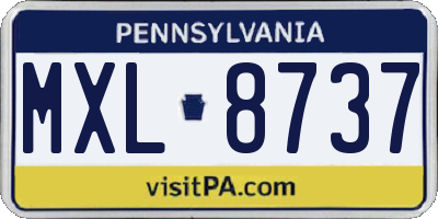 PA license plate MXL8737