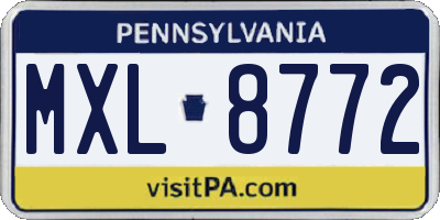 PA license plate MXL8772
