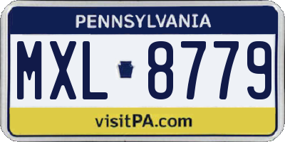 PA license plate MXL8779
