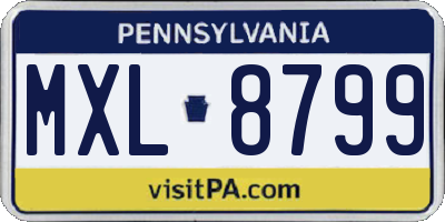 PA license plate MXL8799