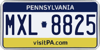PA license plate MXL8825