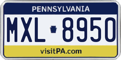 PA license plate MXL8950