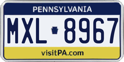 PA license plate MXL8967