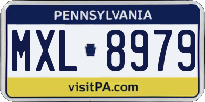 PA license plate MXL8979