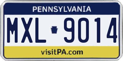 PA license plate MXL9014