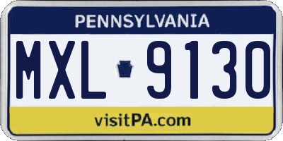 PA license plate MXL9130