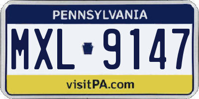 PA license plate MXL9147