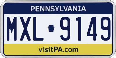 PA license plate MXL9149