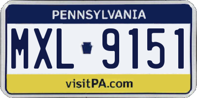 PA license plate MXL9151