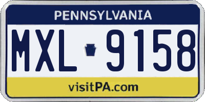 PA license plate MXL9158