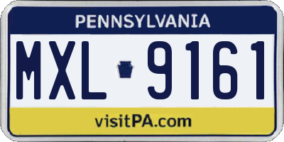 PA license plate MXL9161