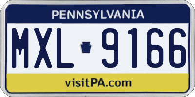 PA license plate MXL9166