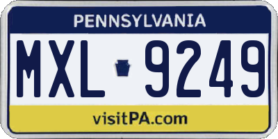 PA license plate MXL9249