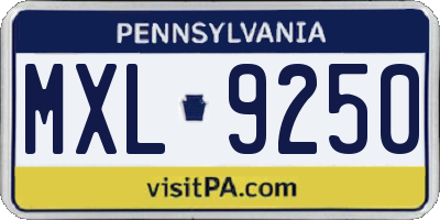 PA license plate MXL9250