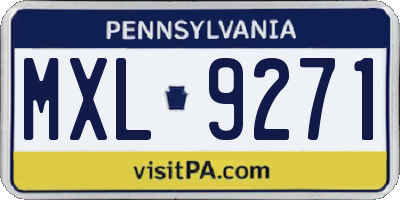 PA license plate MXL9271