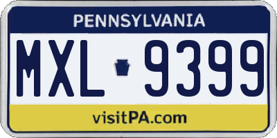 PA license plate MXL9399