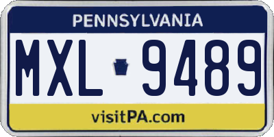 PA license plate MXL9489