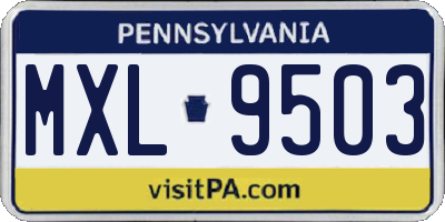 PA license plate MXL9503