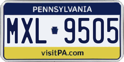 PA license plate MXL9505