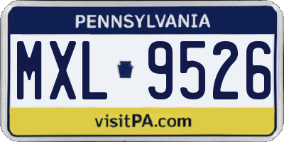 PA license plate MXL9526