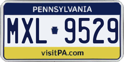 PA license plate MXL9529