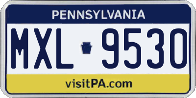 PA license plate MXL9530