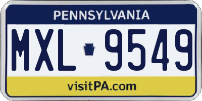 PA license plate MXL9549