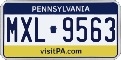 PA license plate MXL9563